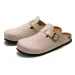 RUIZUSTOCK Unisex Faux Suede Cork Slide Sandals With Adjustable Rivet Strap Breathable Insole For Summer Beach Outdoor_vogvips.com