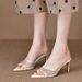 Pointed-toe Rhinestone Sandals Summer European And American Style, Stiletto Open-toe High-heeled Slippers Women,_vogvips.com