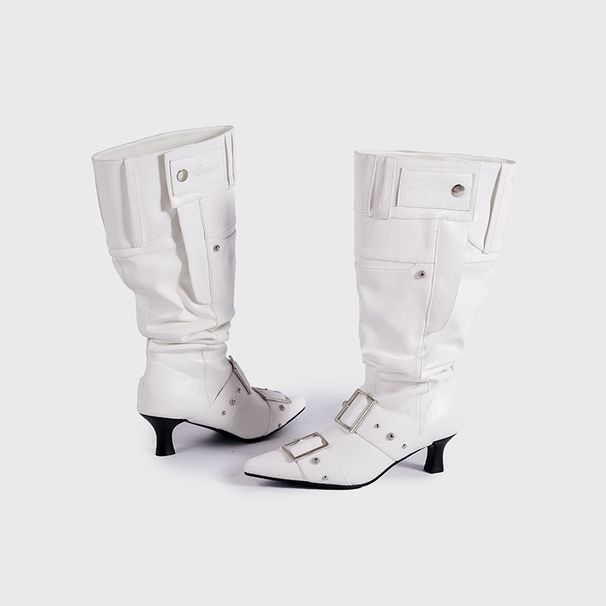 Women's Shoes New Heavy Duty Large Tube Fashionable Pile Boots Long Boots Pleated Fashion Retro Rubbed Color High Top Knight Boots_vogvips.com
