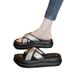Women's Summer 2024 Outdoor Soft Height Increasing Non-Slip Thick Sole Slide Sandals Korean Style Wearable Outside_vogvips.com