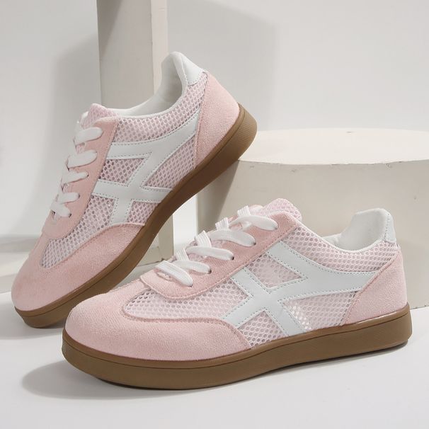 Mesh Large Size White Women S Spring And Summer New Casual Breathable Versatile Sports Flat Baseplate Shoes_vogvips.com