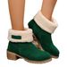 Women Ankle Boots Autumn Winter Short Boots New Autumn Winter Mid Calf Solid Color Chunky Heel Furry Snow Boots Casual Slip On Cotton Shoes_vogvips.com