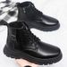 Men's Shoes Large Size Martin Boots For Men With Side Zipper, Autumn Fashion Trend, Men's Outdoor Black Mid Cut Short Boots, Work Boots_vogvips.com
