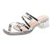 Women's High-Heeled 2025 Summer New Fairy Style Rhinestone Buckle Square Toe Slimming Chunky Heel Strap Fashion Sandals_vogvips.com
