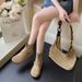 Artistic Retro Style Slim Autumn Winter New Suede Mary Jane Shoes Short Flat Versatile Outdoor Sock Boots_vogvips.com