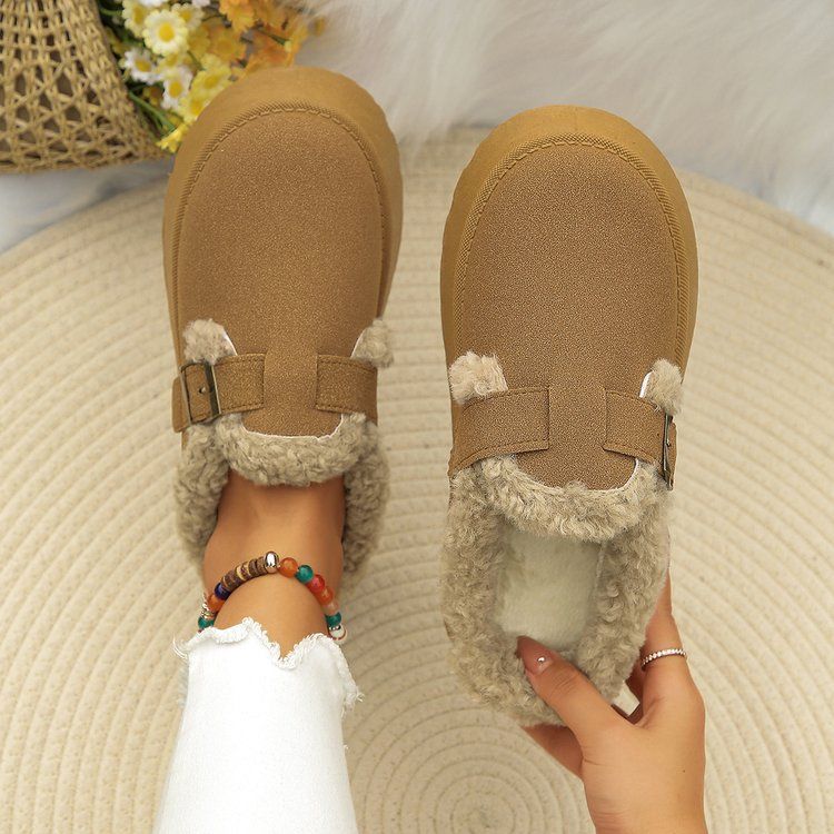 Women's Shoes Large Size Thick Soled Slippers For Women Winter New Retro Cotton Shoes Snow Boots For Women_vogvips.com