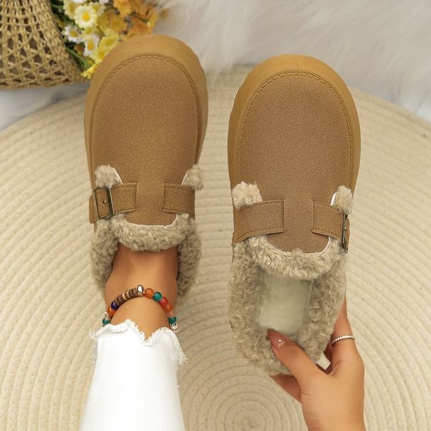 Women's Shoes Large Size Thick Soled Slippers For Women Winter New Retro Cotton Shoes Snow Boots For Women_vogvips.com