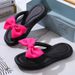Slippers For Women, Sweet Bow Tie Flip Flops, Outdoor EVA, Non-Slip Beach Shoes, Comfortable Sandals, Summer Fashion_vogvips.com
