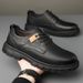 Suitable For All Seasons 2025 Spring And Autumn New Casual Men's Work Large Leather British Style Lace-up Single Shoes, Trendy 3038_vogvips.com