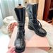 New Home Mid-Calf Martin Women Thick Heel Buckle Vintage Western Cowboy Long Fashion Boots_vogvips.com