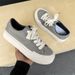 ShoeVault AFANTING Thick-Soled Casual Four Seasons New Round-Toe Niche Design Sneakers Men Versatile Canvas Shoes Bread_vogvips.com