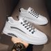Men's Shoes Summer White Trendy Shoes Sports Casual Shoes Men's Trendy All Match Shoes Men's Leather Shoes_vogvips.com