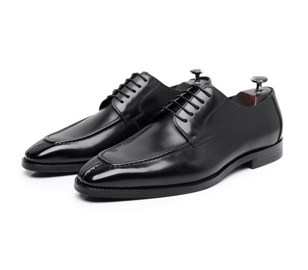 Large Size New Men's Italian Norwegian Stitching Low-top Genuine Handmade Gentleman Derby Casual Leather Shoes_vogvips.com