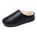 Winter New Home Anti Slip Soft Sole Leather Waterproof Men's Shoes Indoor Warmth And Velvet Comfortable Cotton Slippers_vogvips.com