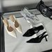 2024 Summer Women's High-Heeled Sandals With Thin Heels, Pointed Toe, Closed Back, Low Heel, Shallow Mouth, European_vogvips.com
