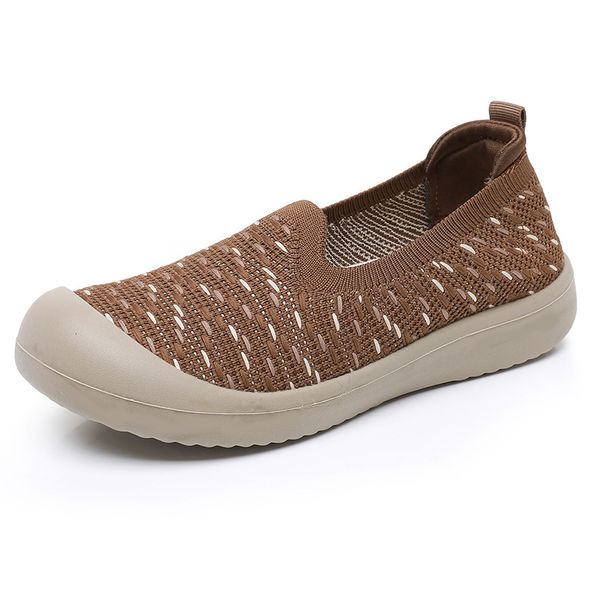 Women's Slip-On Knit Shoes - Breathable & Lightweight Casual Sneakers For Spring, Summer & Fall - Round Toe, Low Heel, Slip-Resistant Sole_vogvips.com
