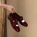 Cowhide Version Spring Versatile Small Leather Shoes Thick Heel Mary Jane Single Shoes Women's Commuter Shoes_vogvips.com