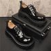 Business Formal Men's New Patent Elegant Casual Thick Sole Internal Large Toe Derby Leather Shoes_vogvips.com
