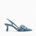 2025 Autumn New Women's Shoes: Sea Blue Summer French Style Butterfly Decor Versatile High Heel Pointed Toe Sandals_vogvips.com