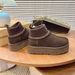 In-Stock Tazz Snow Boots, Leather And Fur Integrated, Ethnic Style, With Sock Covers, Plush Lining, Warm,_vogvips.com