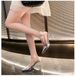 New Pointed Shallow Mouth Rhinestone Patent Leather Silver High Heels Women Thin Heel Versatile Professional One-Strap_vogvips.com