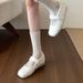 Women's Silver Velcro Ballet Flat Mary Jane Casual Shoes Style Sheepskin Version New Sports_vogvips.com