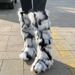 Winter Plush Knee High Boots Women Plush Imitation Fox Fur Long Warm Shoes Designer Luxury Knee-high Boots Fur Boots Girl_vogvips.com