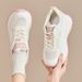 2025 Spring Summer Breathable Mesh Thick Sole Women's Casual Single Hidden Heel White Sneakers Versatile Dad Shoes Women_vogvips.com