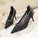 Women S Shoes Style Sexy Banquet Stiletto High Heel Shallow Mouth Pointed Toe Mesh Hollow Lace Women_vogvips.com