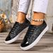 Summer Sequin New Front Tie Solid Color Plus Size Sneakers_vogvips.com