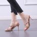 Slippers 2025 Spring/Summer New Style Strap Rhinestone Sexy Thin Heel Internet Celebrity Women's Shoes High Heels_vogvips.com