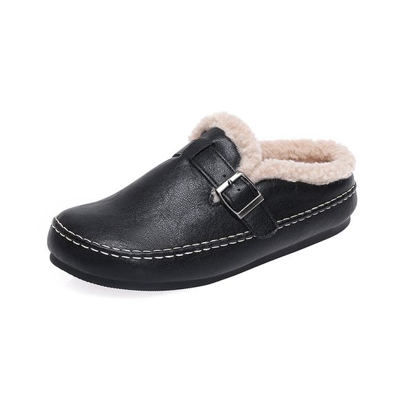 Teddy Fur Leather Birken Mules Woman Winter Warm Lambswool Slide Clogs Ladies Brand Design Casual Slip-on Plush Cotton_vogvips.com