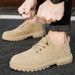 European Warm Series Men's Summer Korean Style Martin Youth Work Boots Non-Slip Chef Versatile Black Leather Shoes For Men_vogvips.com