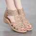 Leather Roman For Women Summer 2025 New Soft Sole Mom Shoes Fashionable Outdoor Women's Wedge Sandals_vogvips.com