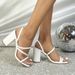 2026 Summer New Square-Toed High-Heel Sandals For Women With Multiple Elastic Straps And Chunky Heels, Wholesale From_vogvips.com