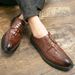 Euro Step 2025 Summer Trendy Men's Autumn New Brogue Crocodile Leather Shoes_vogvips.com