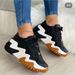 Low top sports shoes women new autumn casual thick soled serrated daddy shoes single shoes_vogvips.com