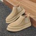 Martin Boots Leather Matte Short Boots High Top One Pedal Men's Shoes Thick Sole Heightening Chelsea Boots_vogvips.com