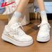 Pull-back Sneakers, White Shoes For Women, New Spring-summer Original Cartoon Sneakers, Women's Thick-soled Sports Shoes, Women's Model Y_vogvips.com