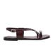 Women's Spring Thong Flat Sandals Crimson Red Metallic Decorated Strappy Outdoor Beach Slippers_vogvips.com
