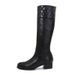 Autumn And Winter New Xiaoxiangfeng Knight Boots Thick Heel High Boots Thin Color Matching Women's Boots_vogvips.com