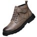 Men's Winter With Fleece Lining, Thickened High-top Casual Leather Shoes, Versatile Soft Sole Work Bo, Warm Martin_vogvips.com