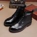 European Warm Series New Martin Washed Horse Leather Size 47 British Style Side Zipper High Top Work Boots Goodyear Craftsmanship_vogvips.com