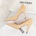 Shiny Lacquer Leather Woven Fine Super High Heel Shallow Mouth Pointed Head Sexy Nightclub Slim Women S Single_vogvips.com