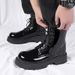 European Warm Series Glossy High-Top Martin Men, New Autumn And Winter British Style, Large Size, Thick Sole, Height-Increasing, Casual Work_vogvips.com