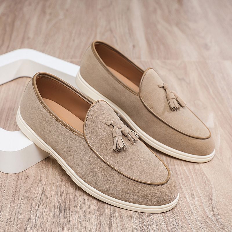 SHLIANG New Men's Shoes Retro British Style Slip-On Loafers Casual Soft Bottom Lazy Man's Shoes Breathable Round Toe Non-Leather Plus Size Y0667_vogvips.com