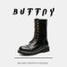 Tall Tube Strap Thick Sole Heightening Martin Boots Retro Tooling Boots Long Tube Outdoor Locomotive Boots_vogvips.com