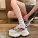 Street Blasting Thick Soled Dad Shoes For Women 2024 New Summer Mesh Breathable Lightweight Height Increasing Popular Casual Sports Shoes_vogvips.com