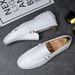 White Bean Lazy Summer Korean Version British Soft Leather, Men's Driving Shoes, Casual Small Leather Shoes_vogvips.com