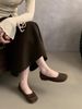 Loafers 2026 Summer New Genuine Soft Leather Flat Ballet Mary Jane Spring And Autumn Color-Block Design Women's Shoes_vogvips.com